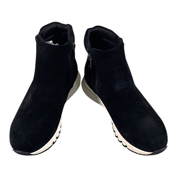 Easy Spirit Boots Womens 9M Black Suede Ankle Bootie SEIVES Dual Zip Urban Comfy - Picture 1 of 14